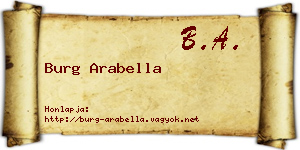 Burg Arabella névjegykártya